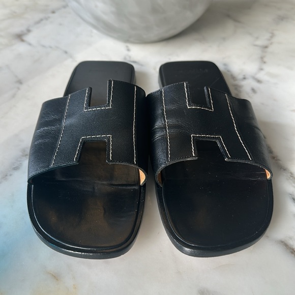 HERMÈS black H sandals - Picture 4 of 9